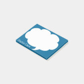 青い話の泡によって円形にされるパーソナライズ ポストイット (アングル)