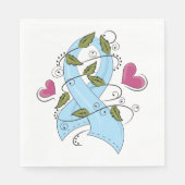 青い認識度リボン スタンダードランチョンナプキン (正面)