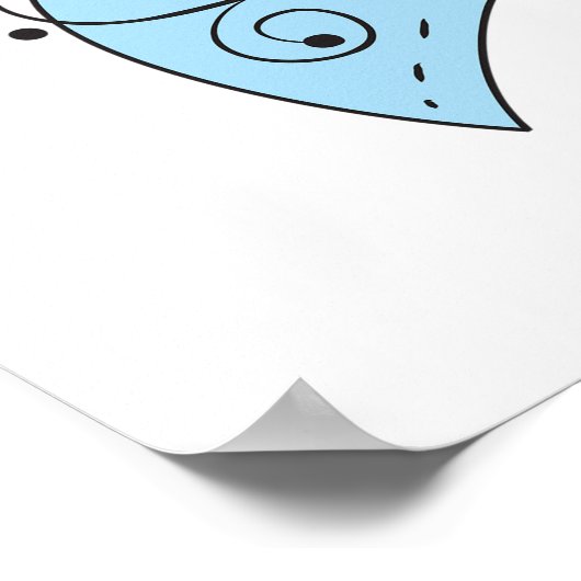 青い認識度リボン ポスター (角)