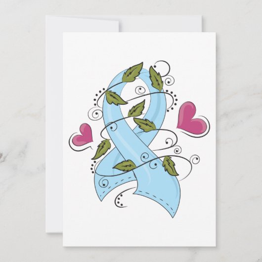 青い認識度リボン 招待状 (正面)