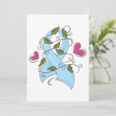 青い認識度リボン 招待状 (スタンド正面)