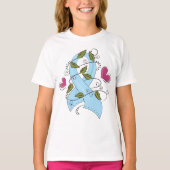 青い認識度リボン Tシャツ (正面)
