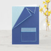 青い誕生日のブレザーを個人化して下さい カード (黄色い花)