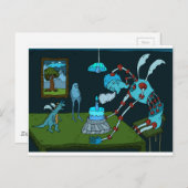 青い誕生日挨拶 ポストカード (正面/裏面)