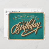 青い誕生日 ポストカード (正面/裏面)