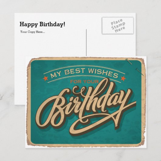 青い誕生日 ポストカード (正面/裏面)