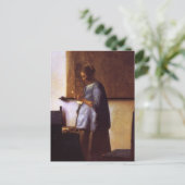 青い読女性 ポストカード (スタンド正面)