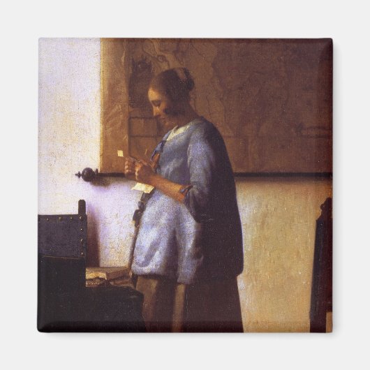 青い読女性 マグネット (正面)