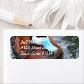 青い請求済み鴨郵便ラベル ラベル (インサイチュ)