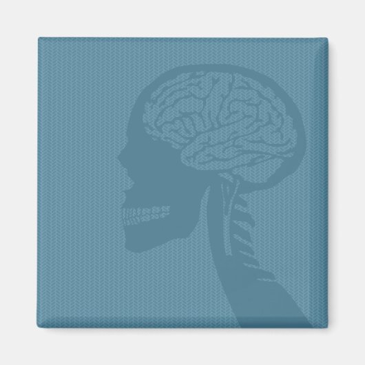 青い論理頭蓋骨 マグネット (正面)