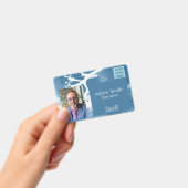 青い譜表 – 名前バッジ水平 バッジ (手持ち)