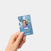 青い譜表 – 名前バッジ バッジ (手持ち)