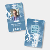 青い譜表 – 名前バッジ バッジ (正面＆裏面)