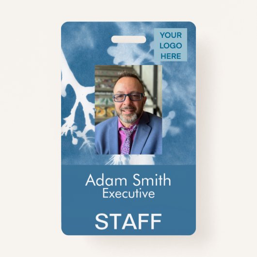 青い譜表 – 名前バッジ バッジ (正面)