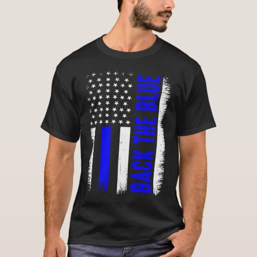 青い警察に戻る Tシャツ (正面)