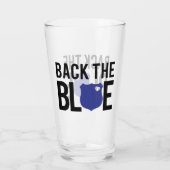 青い警察のサポートを裏返す細い青い線 タンブラーグラス (裏面)