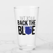 青い警察のサポートを裏返す細い青い線 タンブラーグラス (正面)