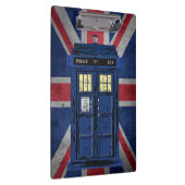 青い警察のパブリックコールボックス – UKタイムトラベル1 クリップボード (右)