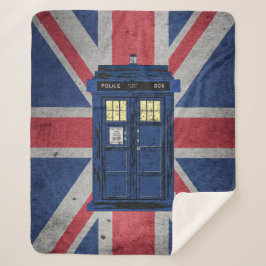 青い警察のパブリックコールボックス – UKタイムトラベル1 シェルパブランケット