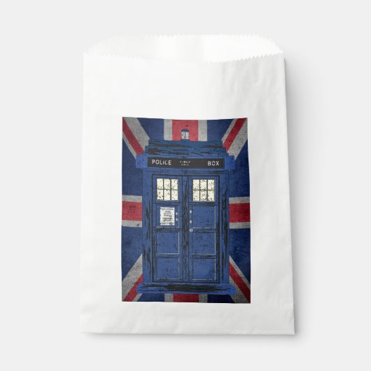 青い警察のパブリックコールボックス – UKタイムトラベル1 フェイバーバッグ (正面)