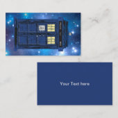 青い警察のパブリックコールボックス – UKタイムトラベル1 プレイスカード (正面/裏面)