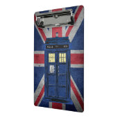 青い警察のパブリックコールボックス – UKタイムトラベル1 ミニクリップボード (アングル2)