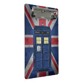 青い警察のパブリックコールボックス – UKタイムトラベル1 ミニクリップボード (アングル)