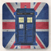 青い警察の公衆電話ボックス – 英国タイムトラベル1 コースター (正面)
