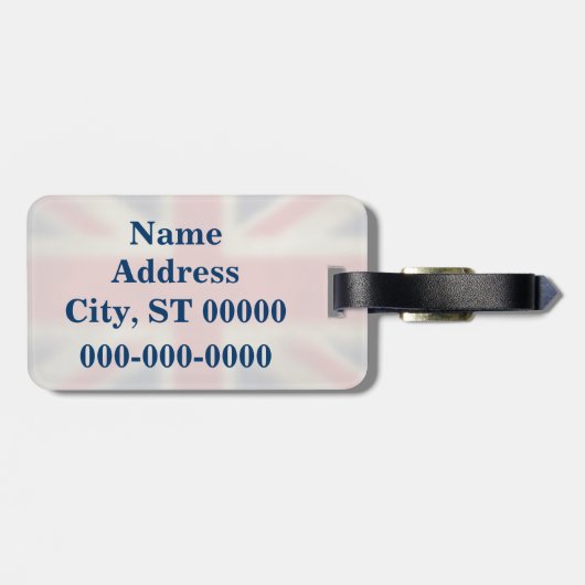 青い警察は箱のイギリスのイギリスの英国国旗の旗に電話をかけます ラゲッジタグ (裏面横)