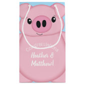 青い豚の赤ちゃんシャワー スモールペーパーバッグ (裏面)