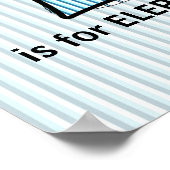 青い象のイニシャルE ベビー部屋 ポスター (角)