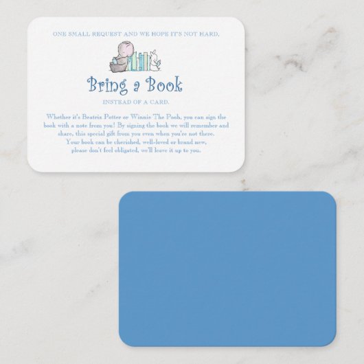 青い象のウサギを持って来る エンクロージャーカード (正面/裏面)