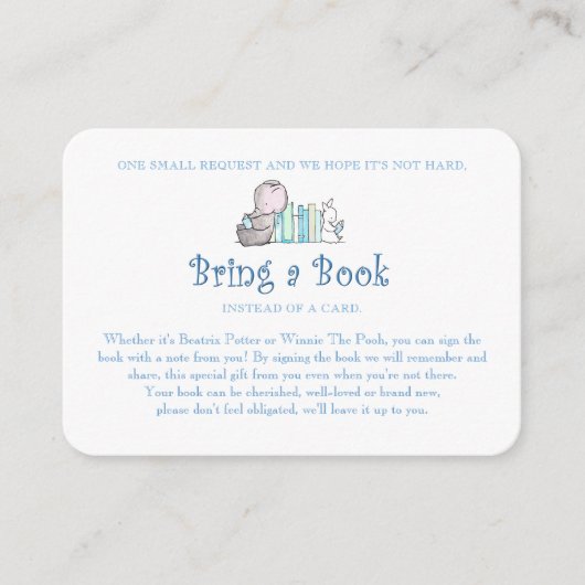 青い象のウサギを持って来る エンクロージャーカード (正面)