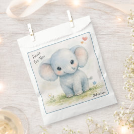 青い象のサファリのやさしい巨人ベビーシャワー フェイバーバッグ