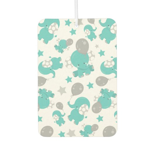 青い象のパターン，かわいい象，星 カーエアーフレッシュナー (正面)