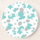青い象のパターン,かわいい象,星 コースター (正面)
