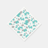 青い象のパターン，かわいい象，星 スタンダードカクテルナプキン (角)