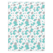 青い象のパターン，かわいい象，星 テーブルクロス (正面)