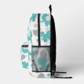 青い象のパターン，かわいい象，星 プリントバックパック (右)