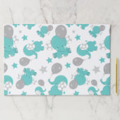 青い象のパターン，かわいい象，星 ペーパーパッド (インサイチュ)