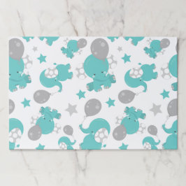 青い象のパターン，かわいい象，星 ペーパーパッド