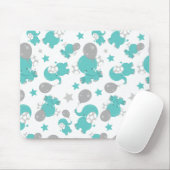 青い象のパターン,かわいい象,星 マウスパッド (マウス)