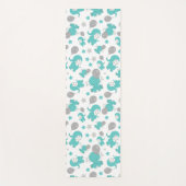 青い象のパターン，かわいい象，星 ヨガマット (正面)