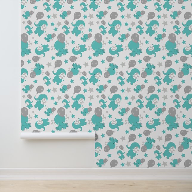 青い象のパターン，かわいい象，星 壁紙 (アプリケーション)