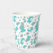 青い象のパターン，かわいい象，星 紙コップ (正面)