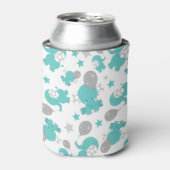 青い象のパターン，かわいい象，星 缶クーラー (缶正面)
