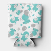 青い象のパターン，かわいい象，星 缶クーラー (正面)