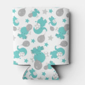 青い象のパターン，かわいい象，星 缶クーラー (裏面)