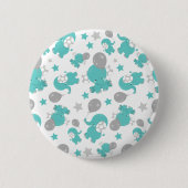 青い象のパターン,かわいい象,星 缶バッジ (正面)