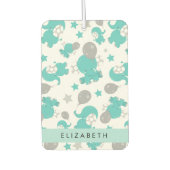 青い象のパターン，星，あなたの名前 カーエアーフレッシュナー (正面)